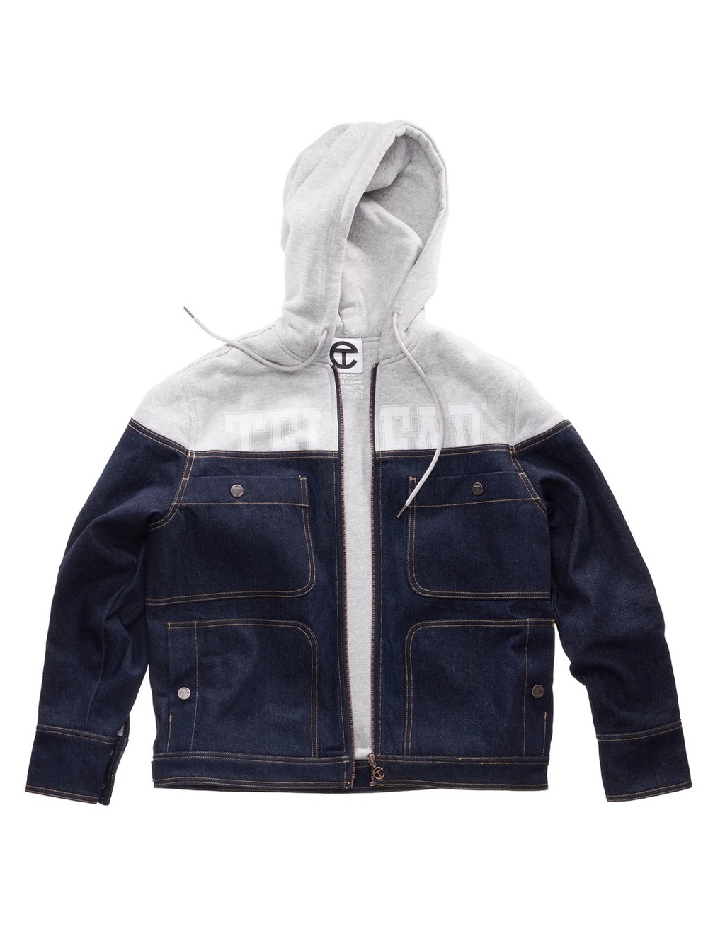 Telfar Sweet Jean Jacket In Blue / Heather Grey Size XXL